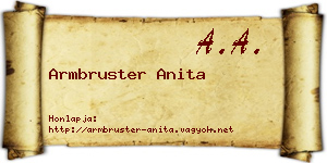 Armbruster Anita névjegykártya